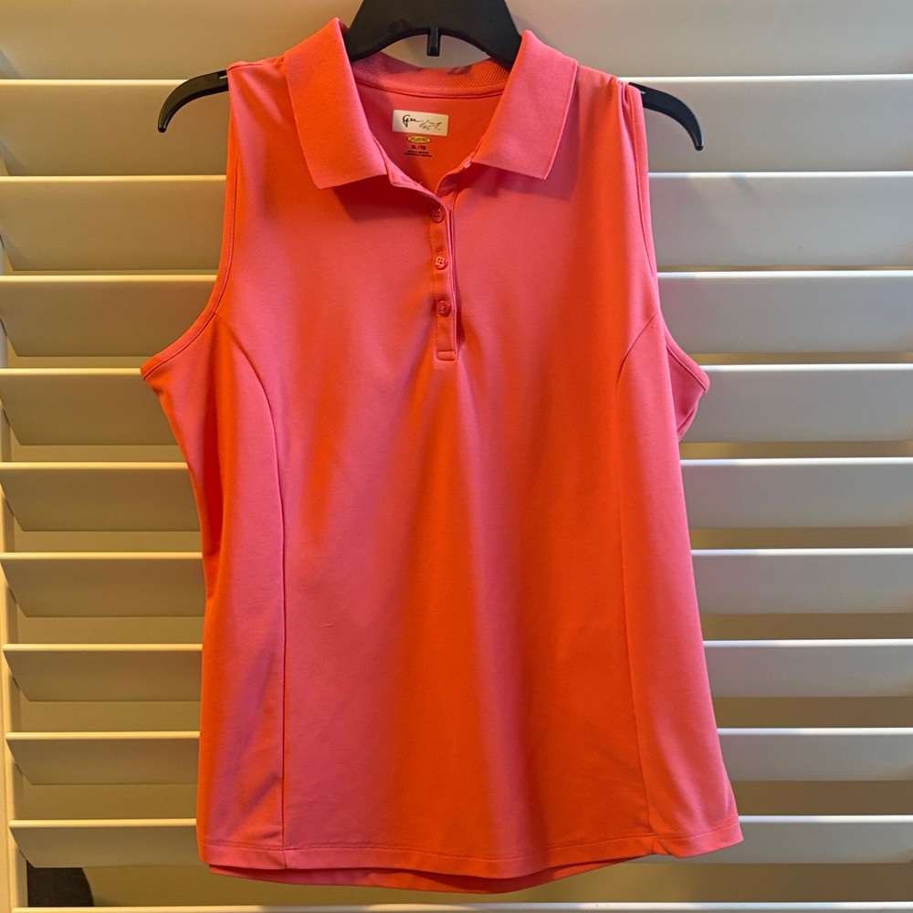 Greg Norman Women's Sleeveless Golf Shirt Play Dry Salmon ; Sz:  XL/TG